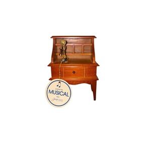 George Good Corp MCM Miniature Mail Desk Wooden Music Box "Hello Dolly"  Trinket